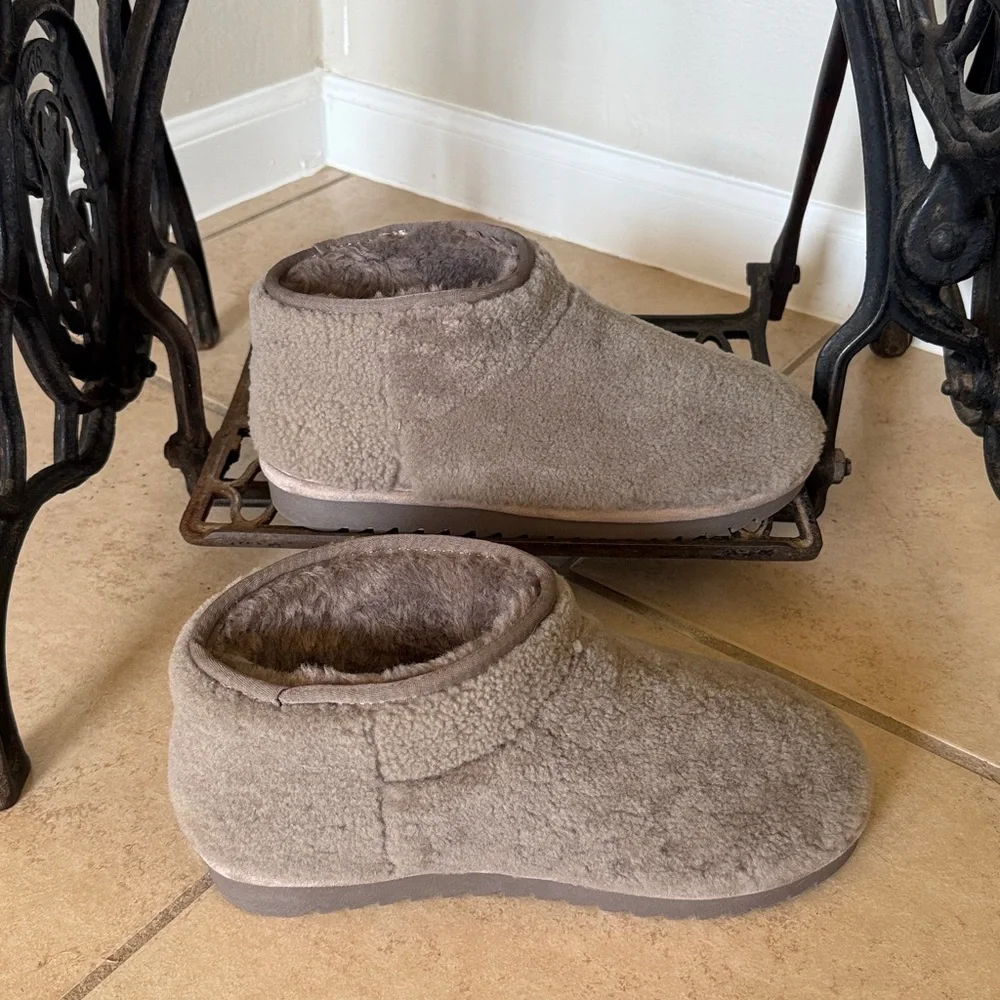 Steve Madden Shearling Cabin Booties Gray Women’sSize 11 New